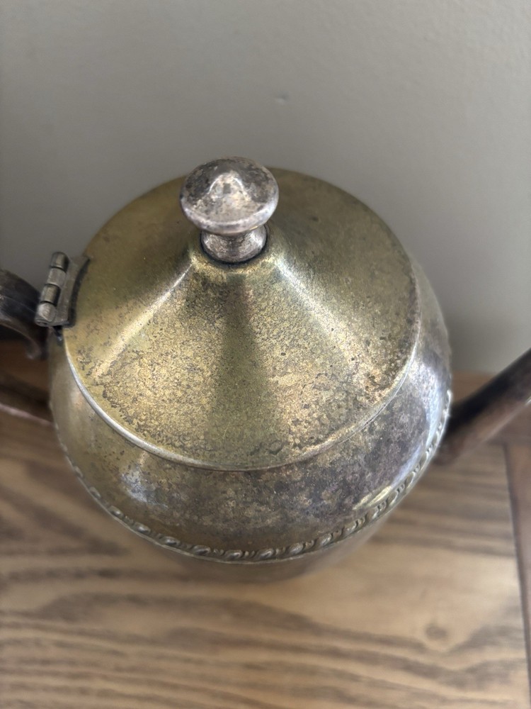 Vintage Silver Plate On Copper Pitcher W/Lid