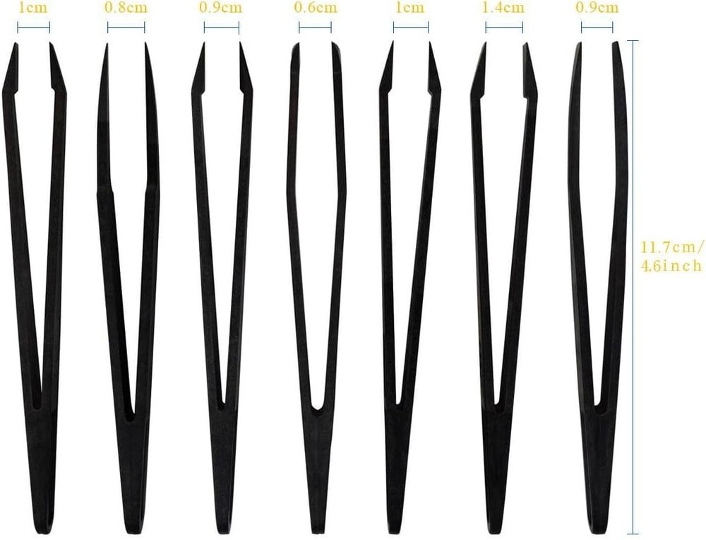 7pcs Precision Anti-static Tweezers, Marrywindix Plastic