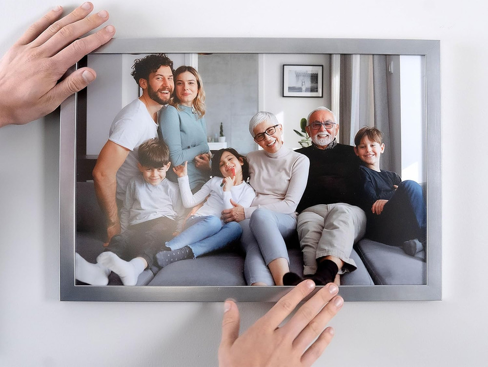 Custompictureframes 6X22 Stainless Silver Picture Frame - Solid Wood Silver Mode