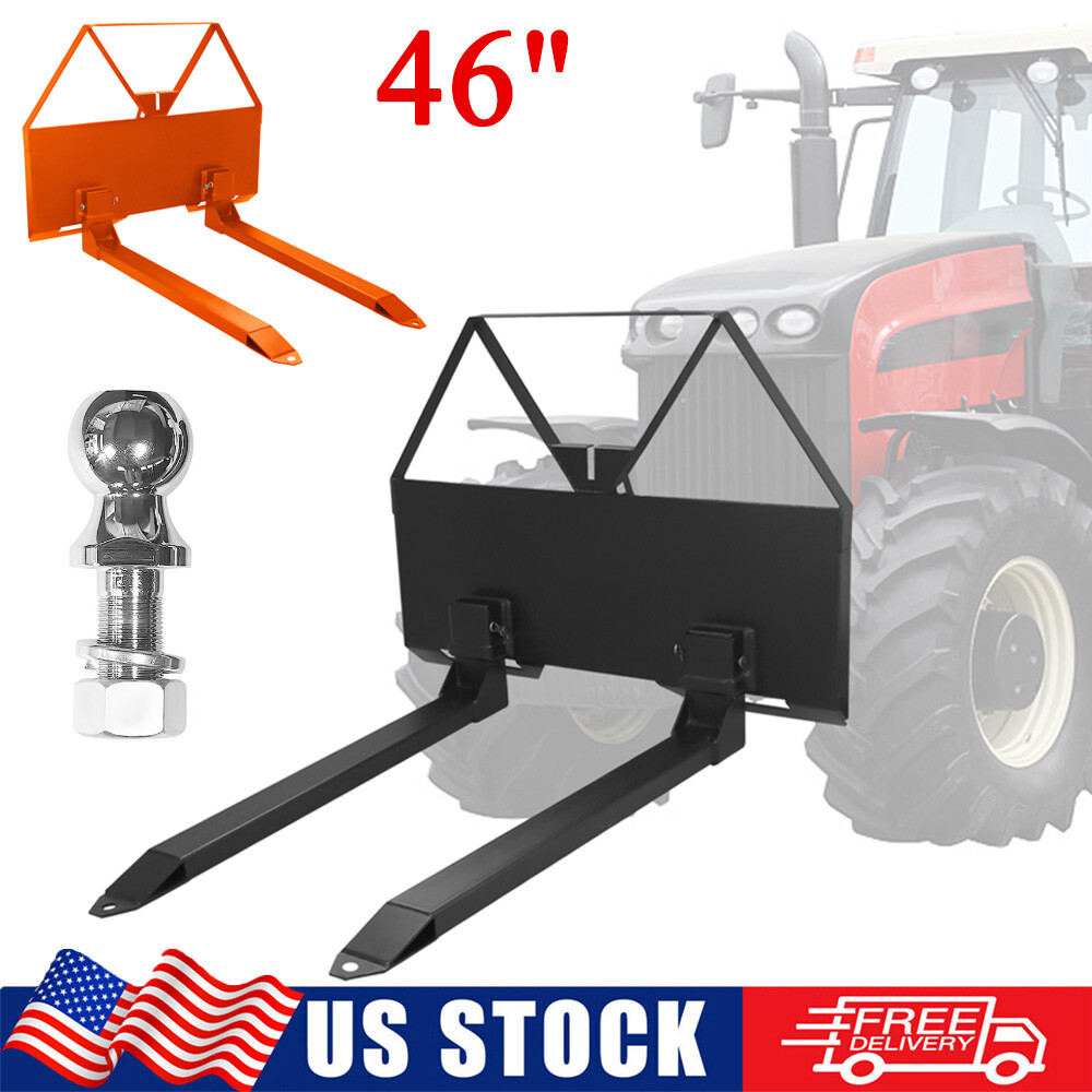 Pallet Fork 46" Skid Steer Fork Skid Steer Attachment Quick Attach Mount 2600LBS