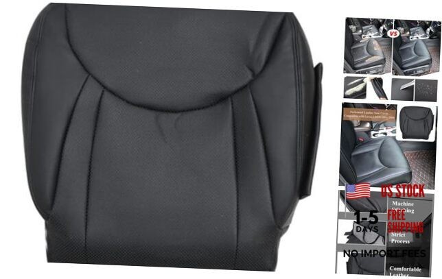 Front Driver Side Bottom Perforated Leather Cover Black Compatible with Lexus