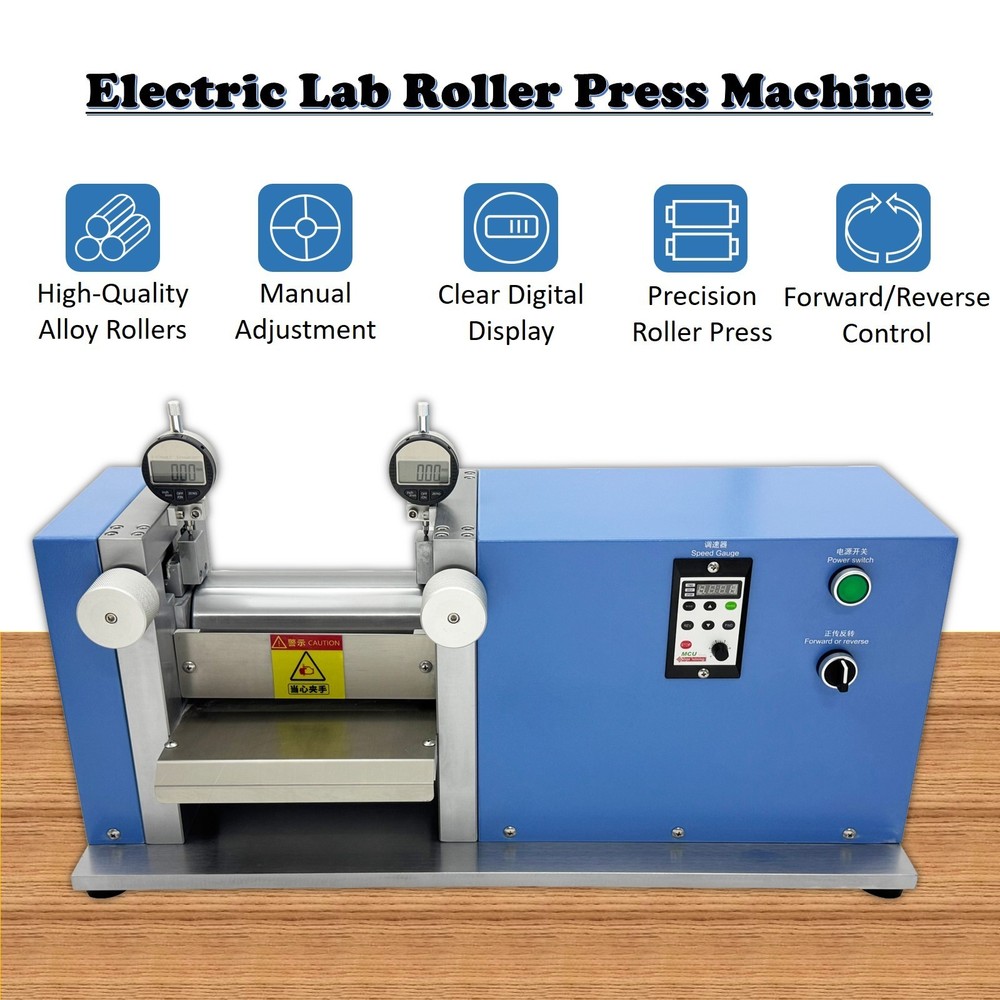110V Vertical Lab Roller Press Machine for Battery Electrode Sheet Calendering