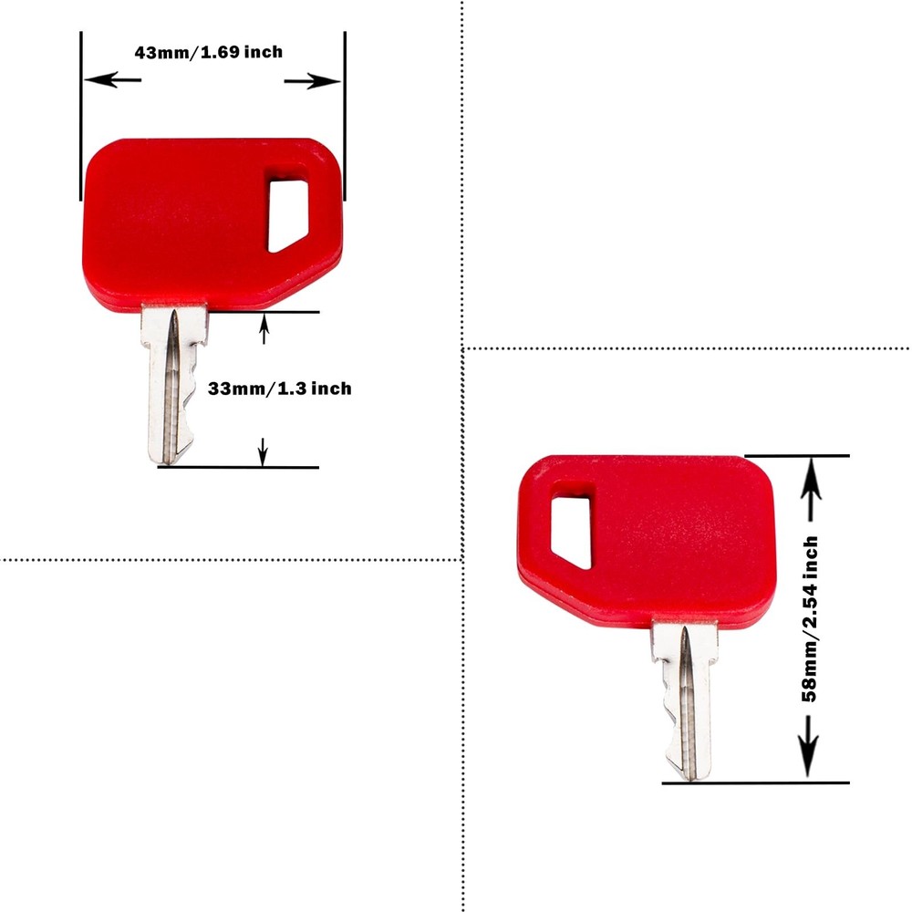 10 Pack AT195302 AR51481 Ignition Keys Compatible with Loader Backhoe Tractor...