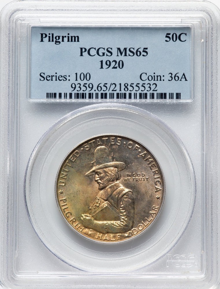 1920 Pilgrim - PCGS MS65 - SUPERB STRIKE & BEAUTIFUL LIGHT TONING !
