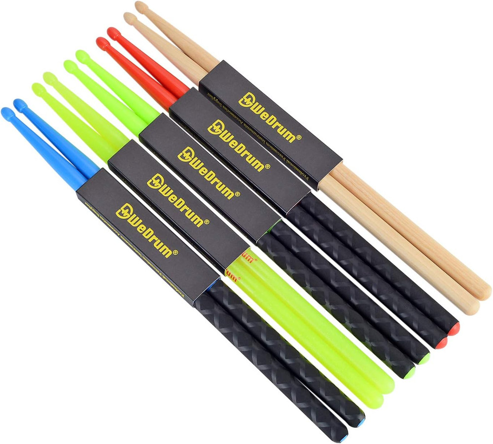 5A Nylon Drumsticks for Drum Set Light Durable Plastic Exercise ANTI-SLIP Handle
