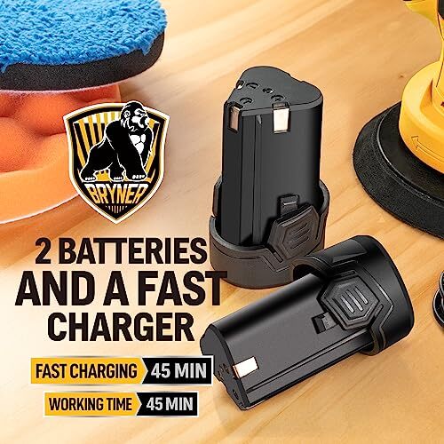 Car Polisher Buffer With 2pcs 12V Rechargeable Batteries Automotive Buffer