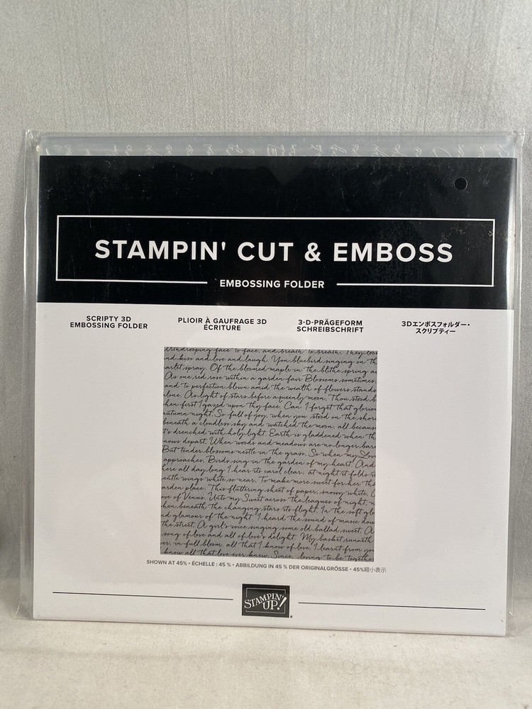 SCRIPTY 3D Embossing Folder Stampin’ Up!  New Writing Verse Background