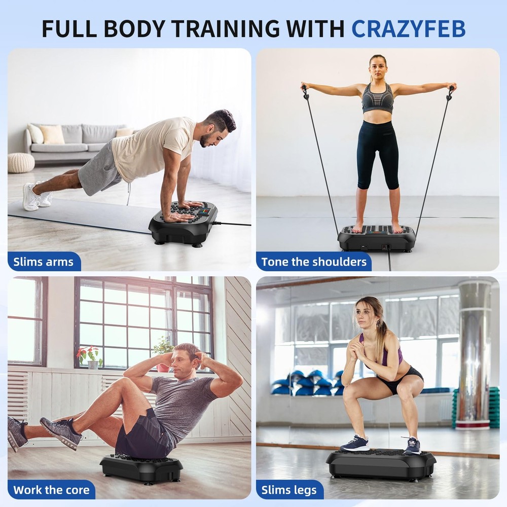 Vibration Plate Exercise Machine - CrazyFeb Vibration Plate for Lymphatic Dra...