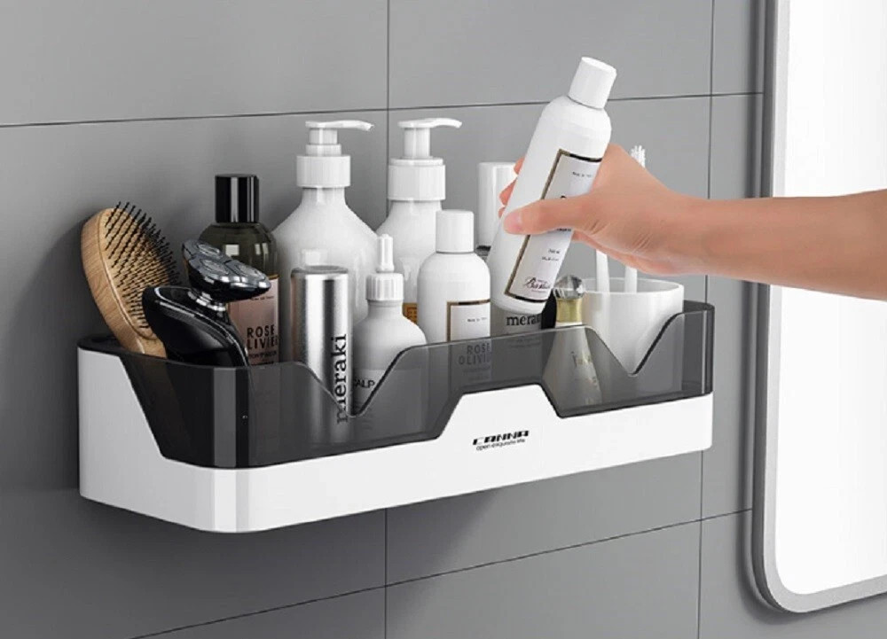 Wall Mounted Shower Caddy Bathroom Organizer Shelf Rack Bath Storage Holder