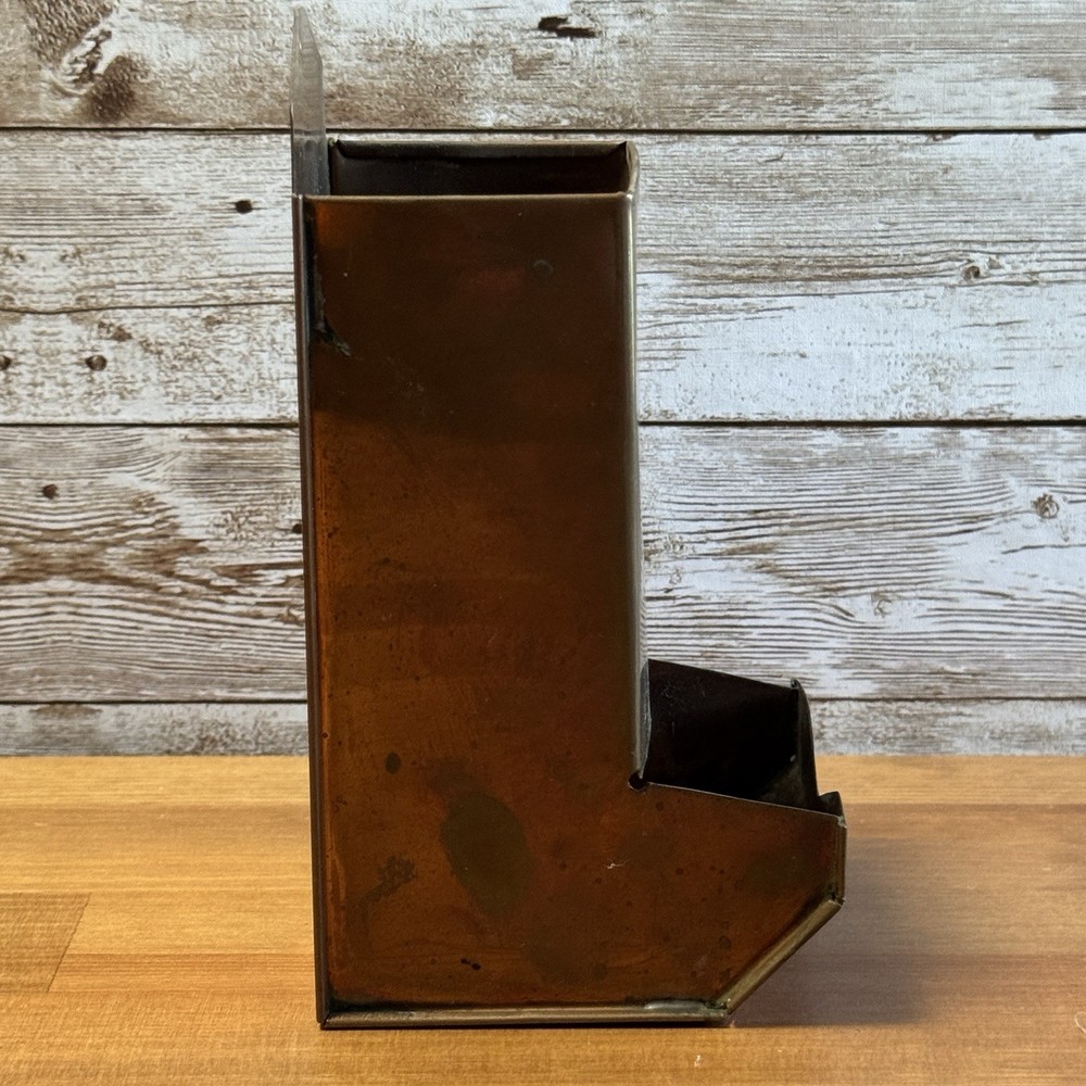 Vintage Copper Match Holder Pig Tool Punch Design