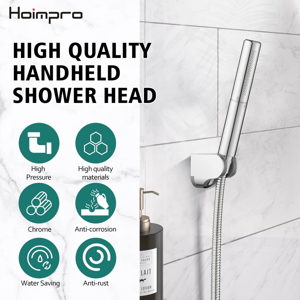 Homipro Chrome Brass 2 In 1 Function High Flow Handheld Polished