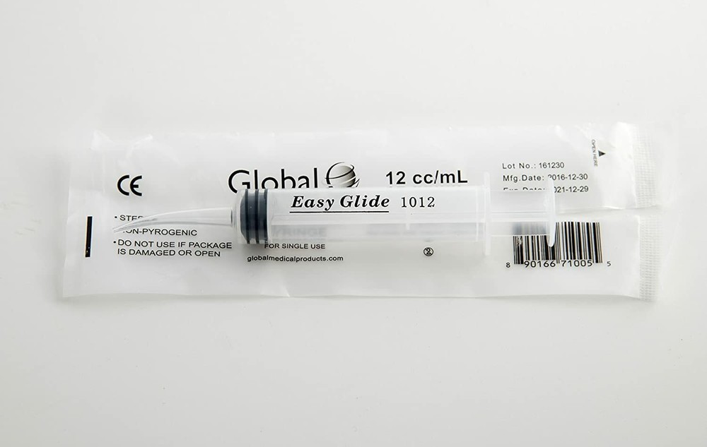 12cc Dental Irrigation Syringe with Curved Tip - 50 Pack