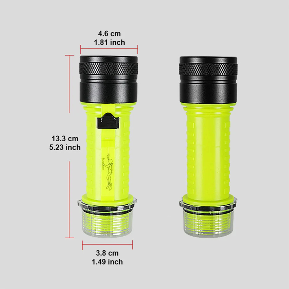 Diving Light USB Rechargeable Diving Flashlight Underwater Photography Light