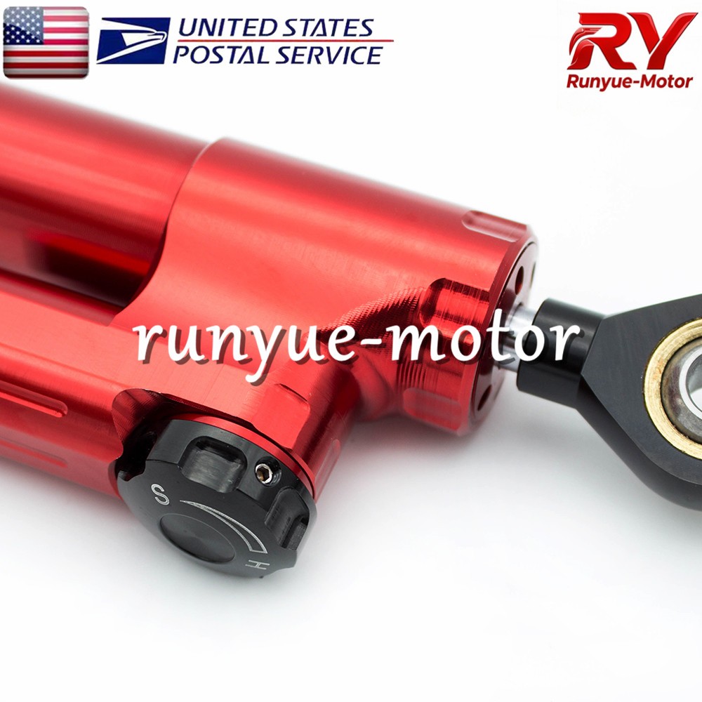 Red CNC Adjustable Steering Damper Stabilizer Linear Control Universal Aluminum