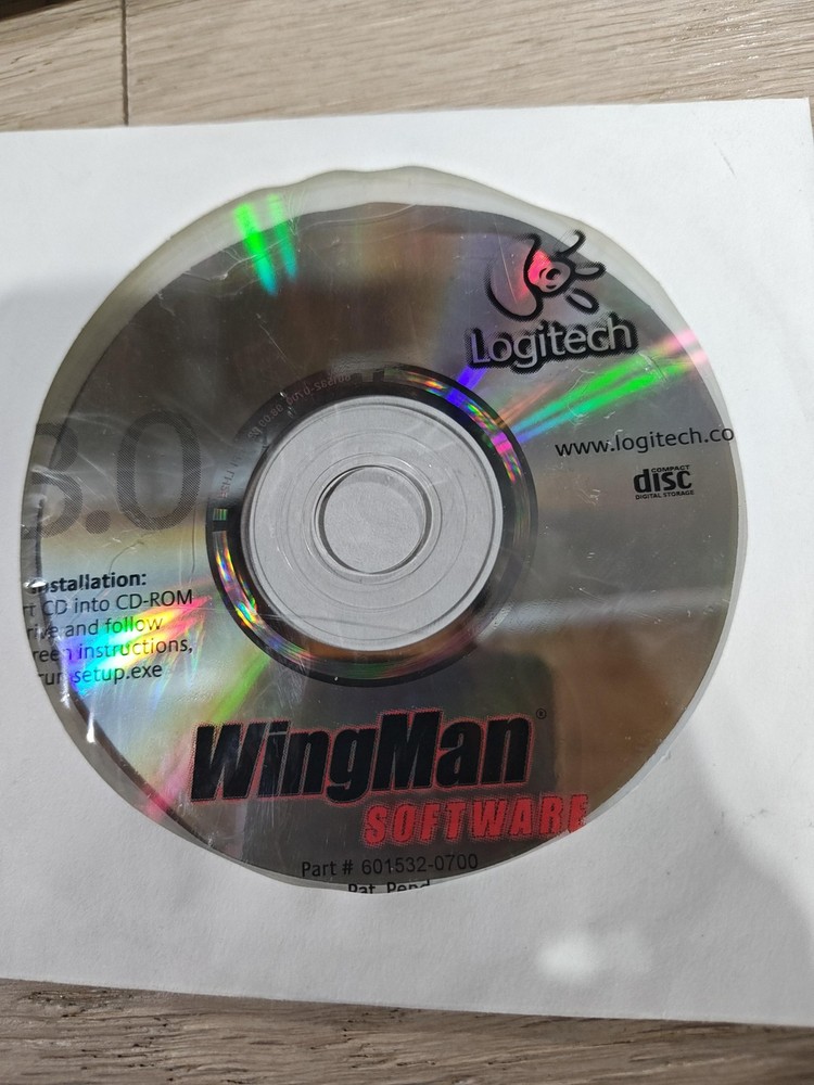 Logitech WingMan Software CD-ROM Disc Part 601532-0700 Vintage PC Drivers