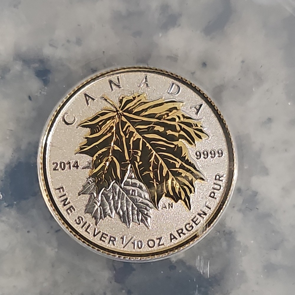 LIMITED Canada Maple Leaf $2 2014 Selective Gold Reverse Proof Silver ANACS RP70