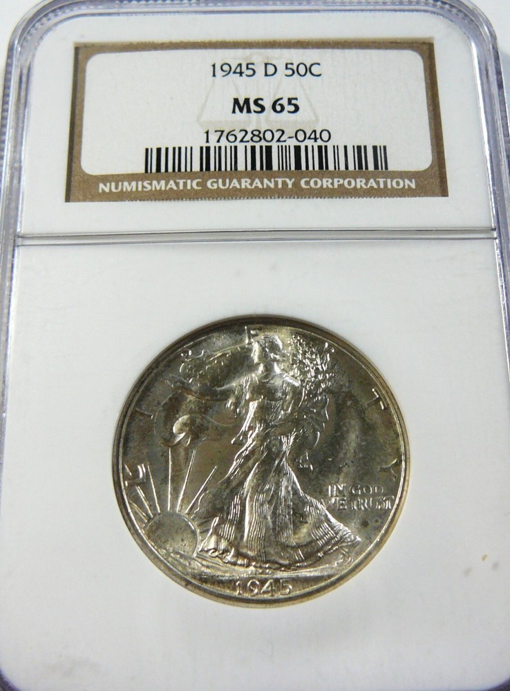 1945 D Walking Liberty Half NGC MS 65
