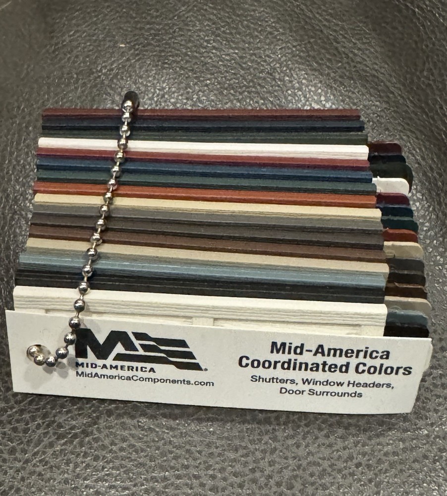 Mid America Shutter Samples 16 Color Options Vinyl Samples Of Shutter Colors