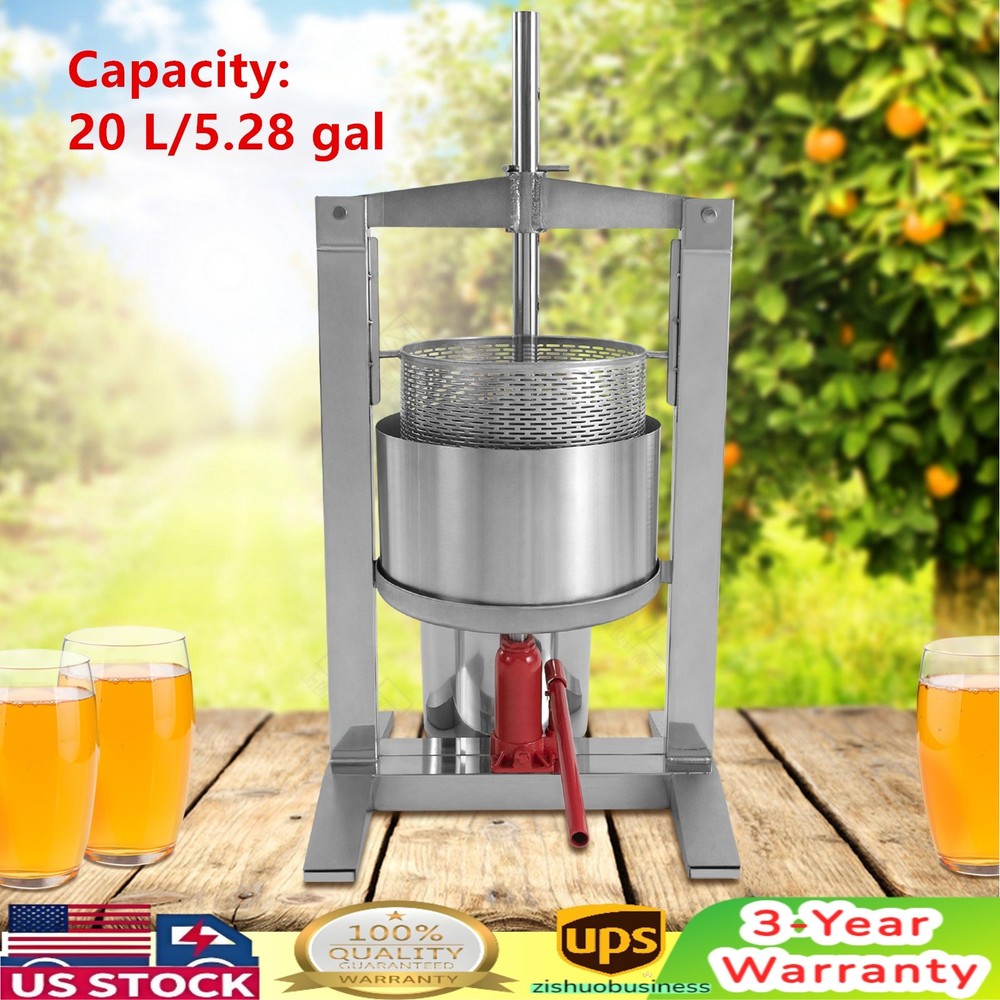 Fruit Press Crusher Grinder Apple Juice Wine Cider & Hydraulic Jack Fruit Press