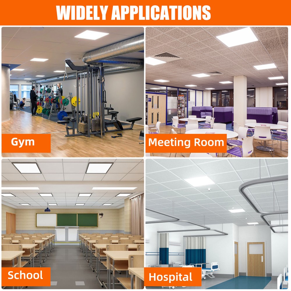 4 Pack LED Flat Panel Light 2x2 ft,White LED Drop Ceiling Office Lights,45W=150W