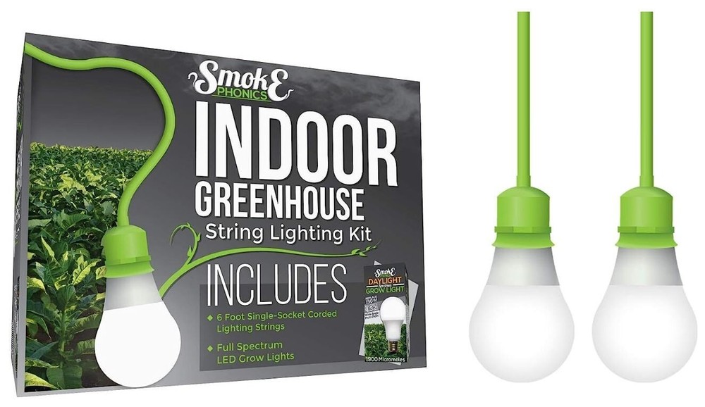 2 PACK! Miracle LED 6FT Daylight Single Socket Indoor Grow String Light Bulb Kit