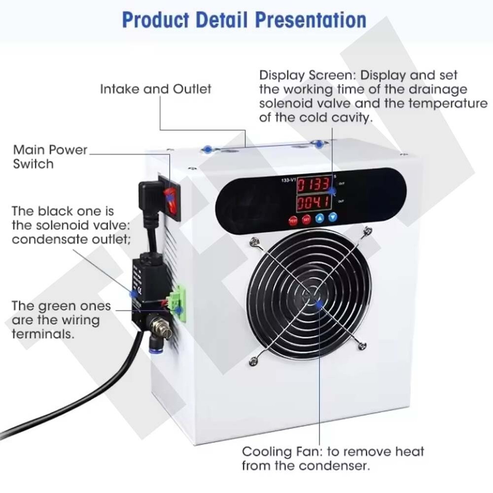 mini refrigerated compressed air dryer freeze electronic refrigerant