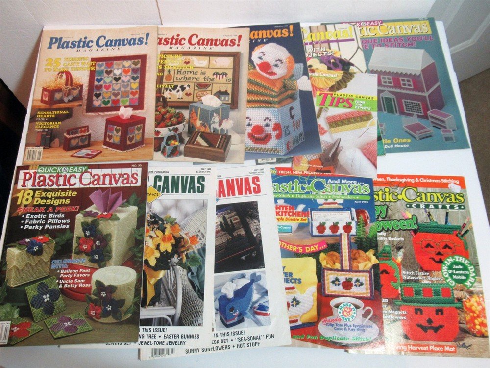 Lot 10 Vtg Plastic Canvas + Quick & Easy Pattern Magazines Pattern dollhouse