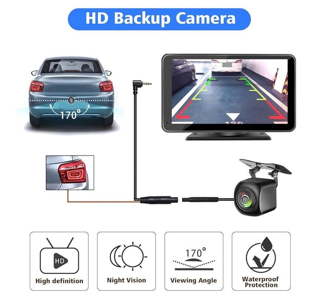 Portable Wireless Apple CarPlay and Android Auto IPS Touch Screen for Car
