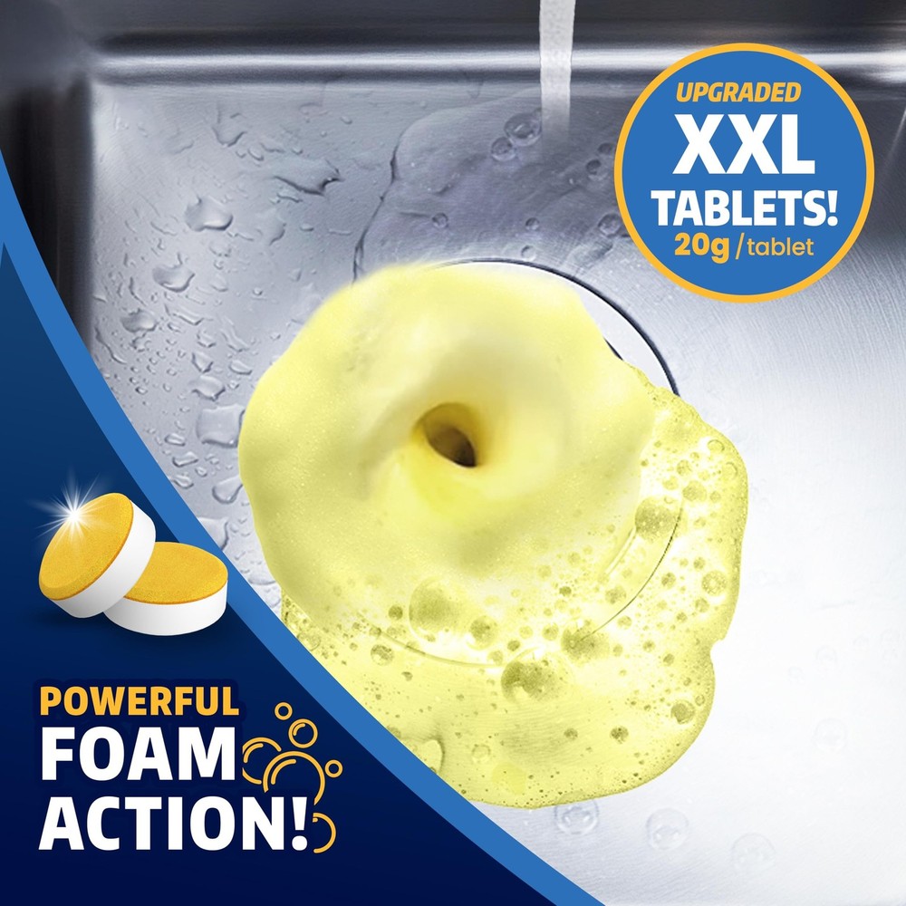 Garbage Disposal Cleaner and Deodorizer Tablets - 24 Pack, XL Citrus Foaming ...