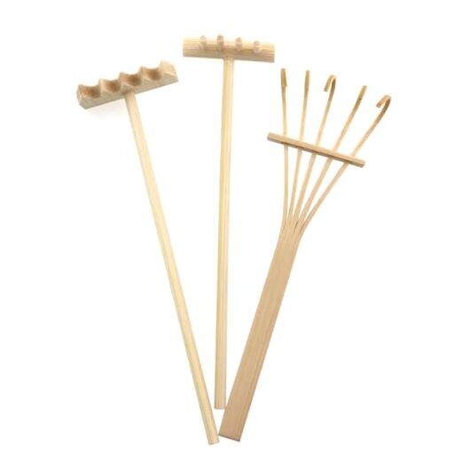 3PCS Mini Zen Garden Rake Bamboo Sand Rake Tools Office Desktop Decoration