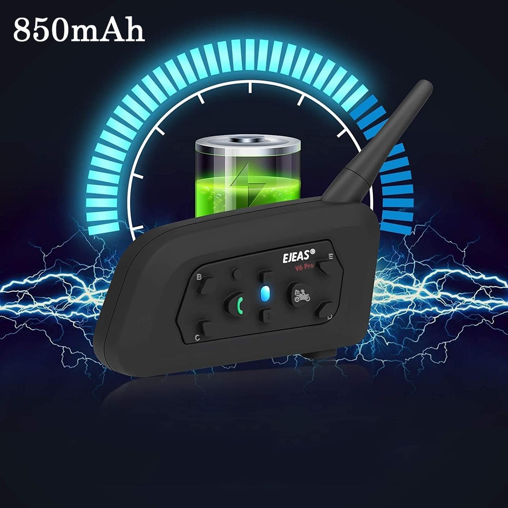 V6 Pro Motorcycle Helmet Bluetooth Intercom Headset 1200M 2 2Pack