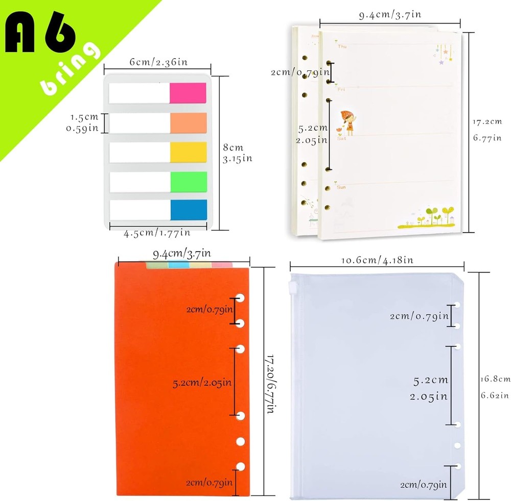 Rancco A6 Planner Inserts Weekly Refills, A6, Refills
