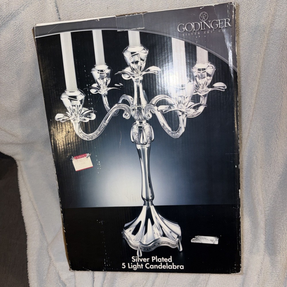 Godinger Silver Plated 5 Light Candelabra