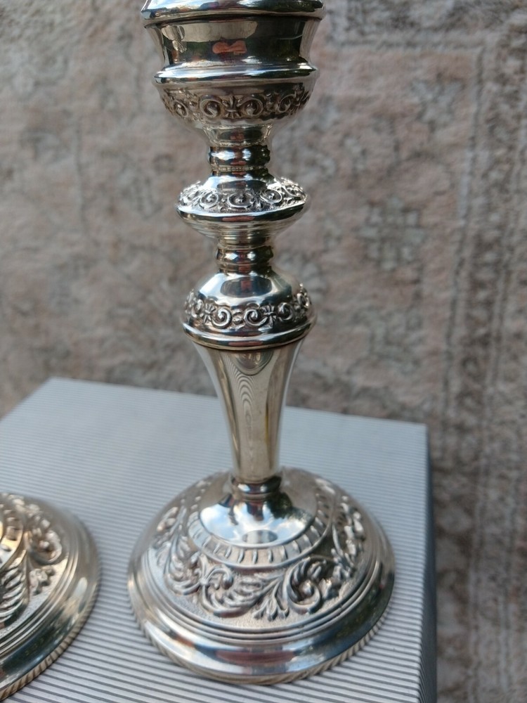 Stunning English Solid Silver Candlesticks Birm 1965 Nice Quality Condition