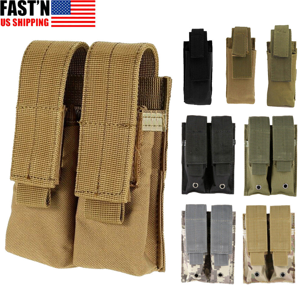 Tactical MOLLE Magazine Pouch Single/Double Stack Pistol Mag Bag Holder Case