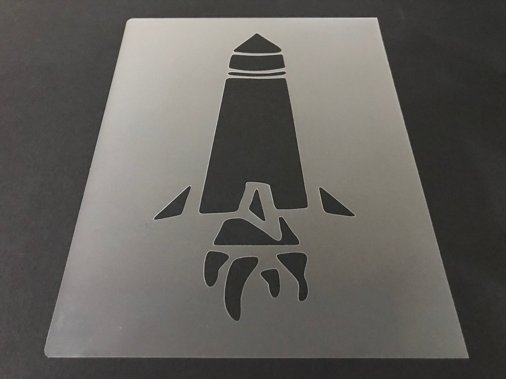 Rocket #9 Stencil 10mm or 7mm Thick, Rocket-ship, Jet, Air Force, Army, Space