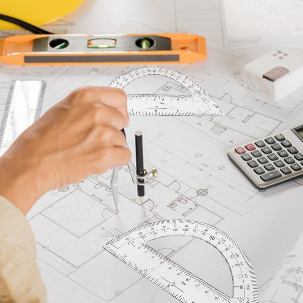 30PCS Clear Plastic Student Math Protractor 6-Inch Long 180 Degree for Angle ...