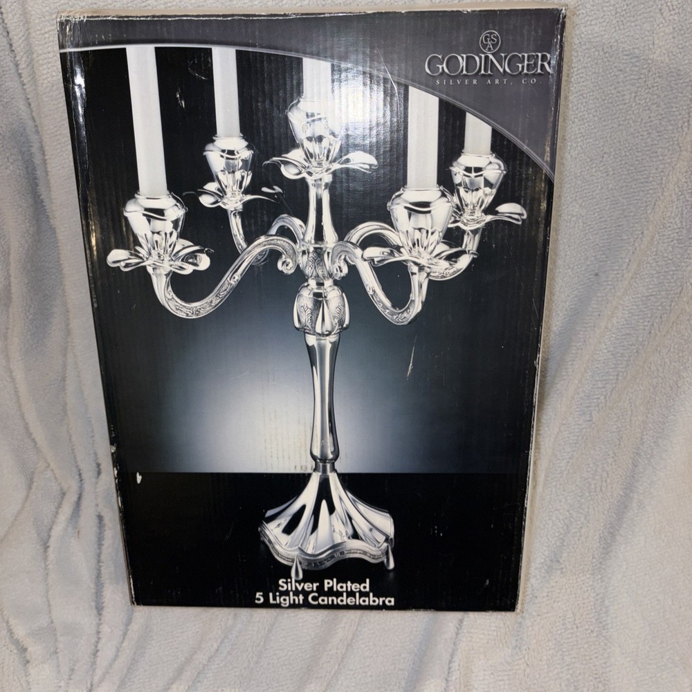 Godinger Silver Plated 5 Light Candelabra