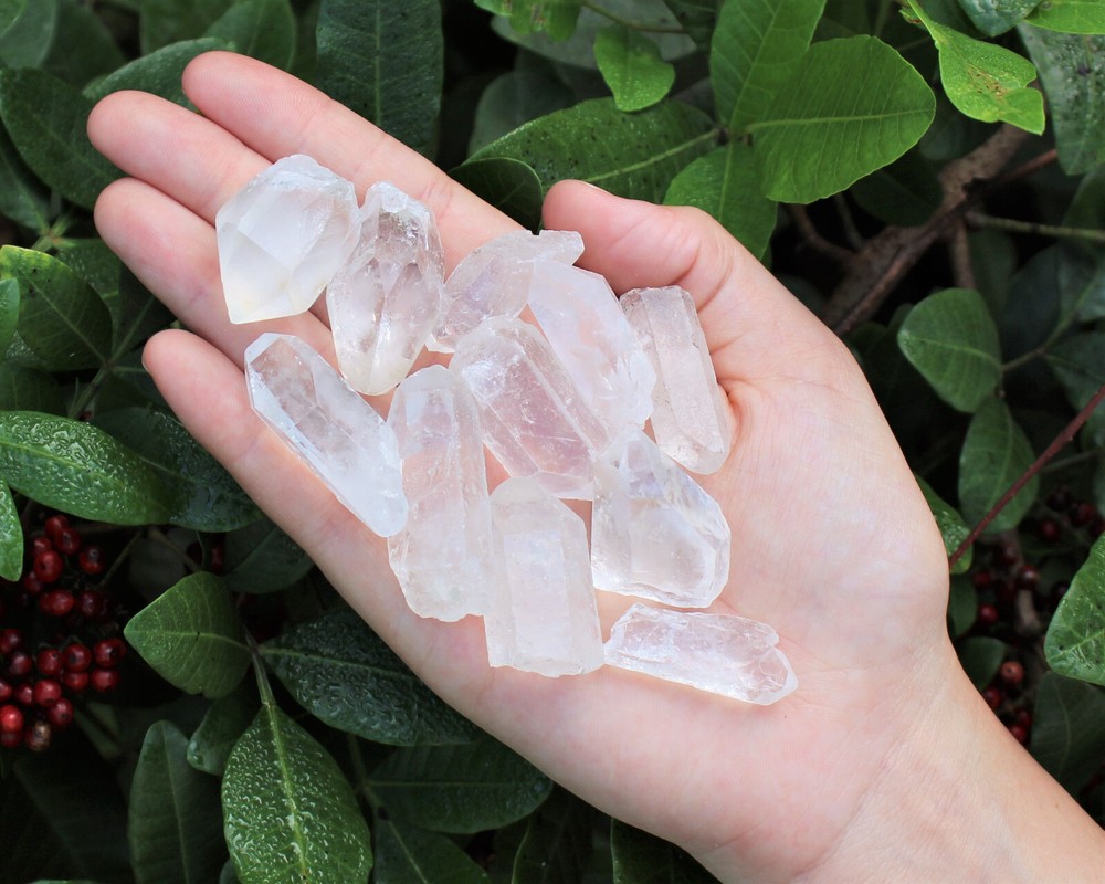 1/2 lb Bulk Amethyst & Quartz Crystal Collection in Box, Natural Clear Points