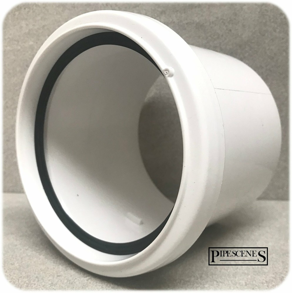 110mm Soil Pipe Single Socket - Glued to Pushfit Adaptor Coupling Joint WHITE