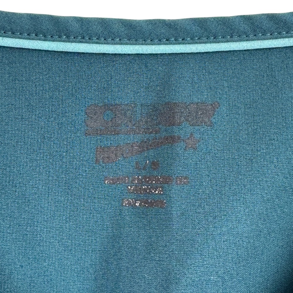 Scrub Star Scrub Top Size L Has Pockets Solid Teal Blue Polyester A26