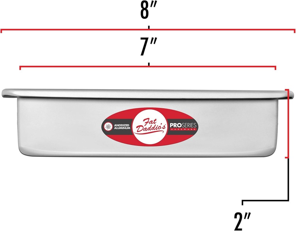 Rectangular Sheet Cake Pan 7x11 Inch 2 Inch Deep Silver Non-Stick Baking Pan