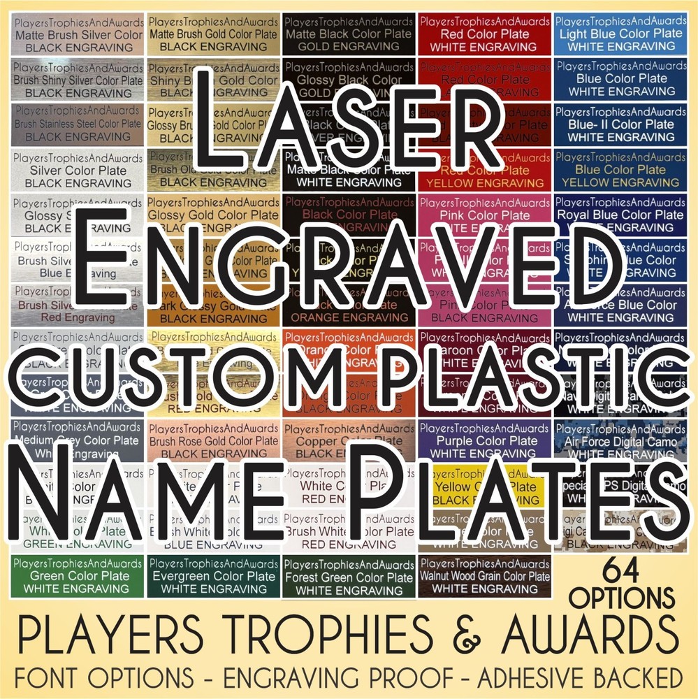 2x9 PLASTIC Engraved name plate CUSTOM Trophy Tag Engraving Proof inc 9 x 2 PTA