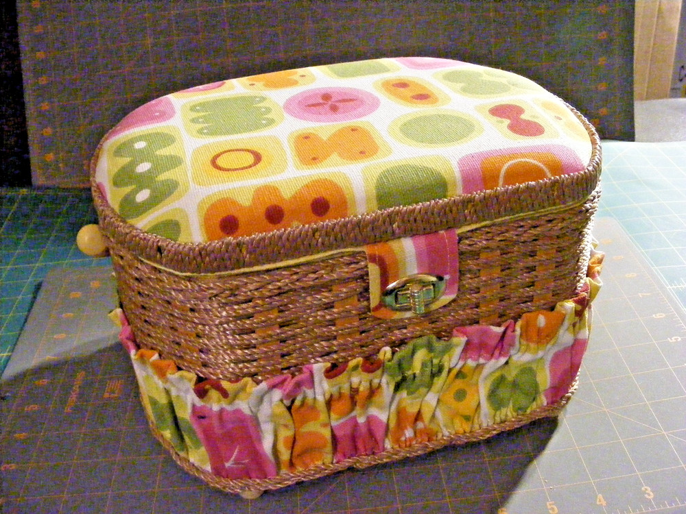 Sewing Storage Box Fabric Padded Wicker Basket Organizing