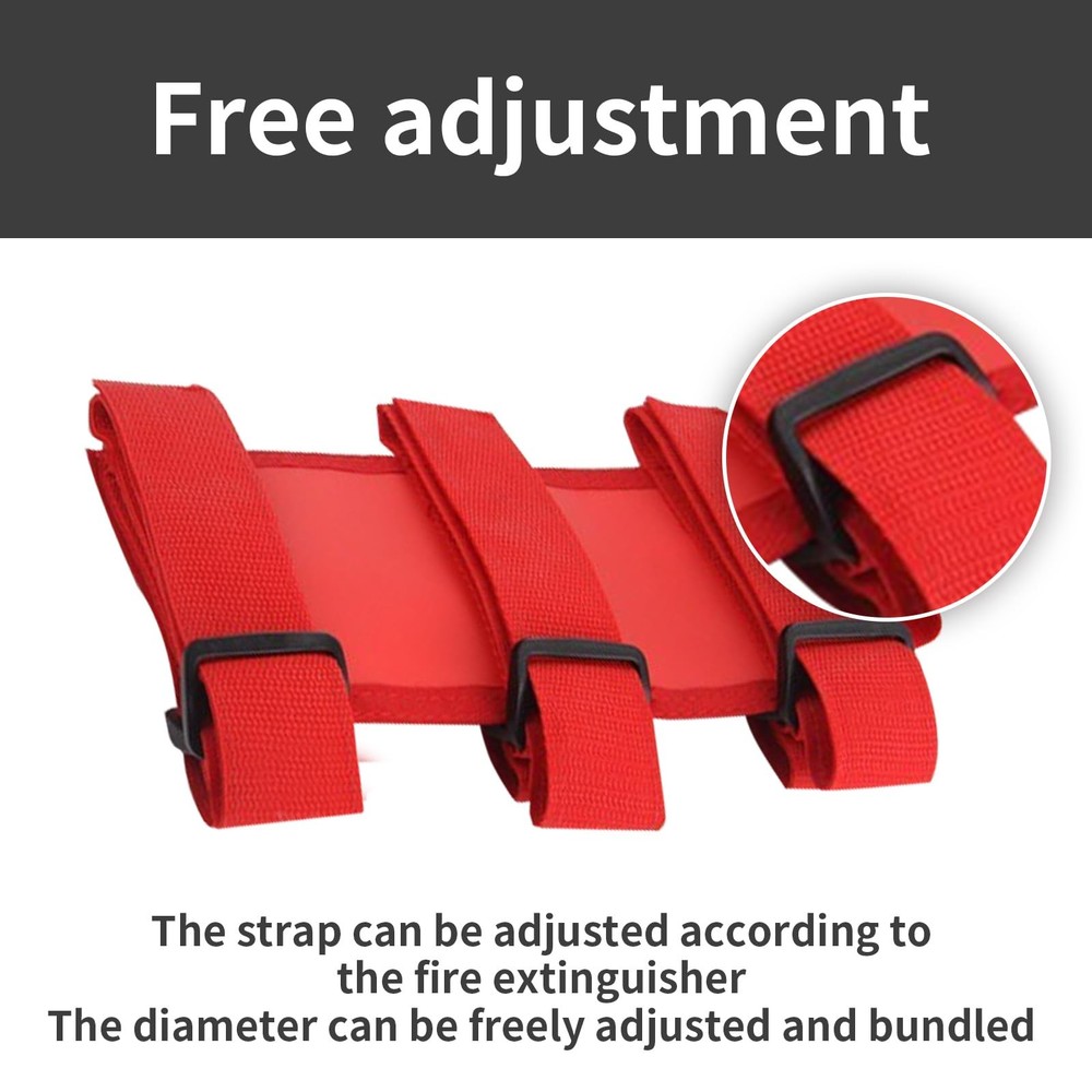 1 Pcs Red Fire Extinguisher Holder, Adjustable Fire Extinguisher Fixed Belt ,...