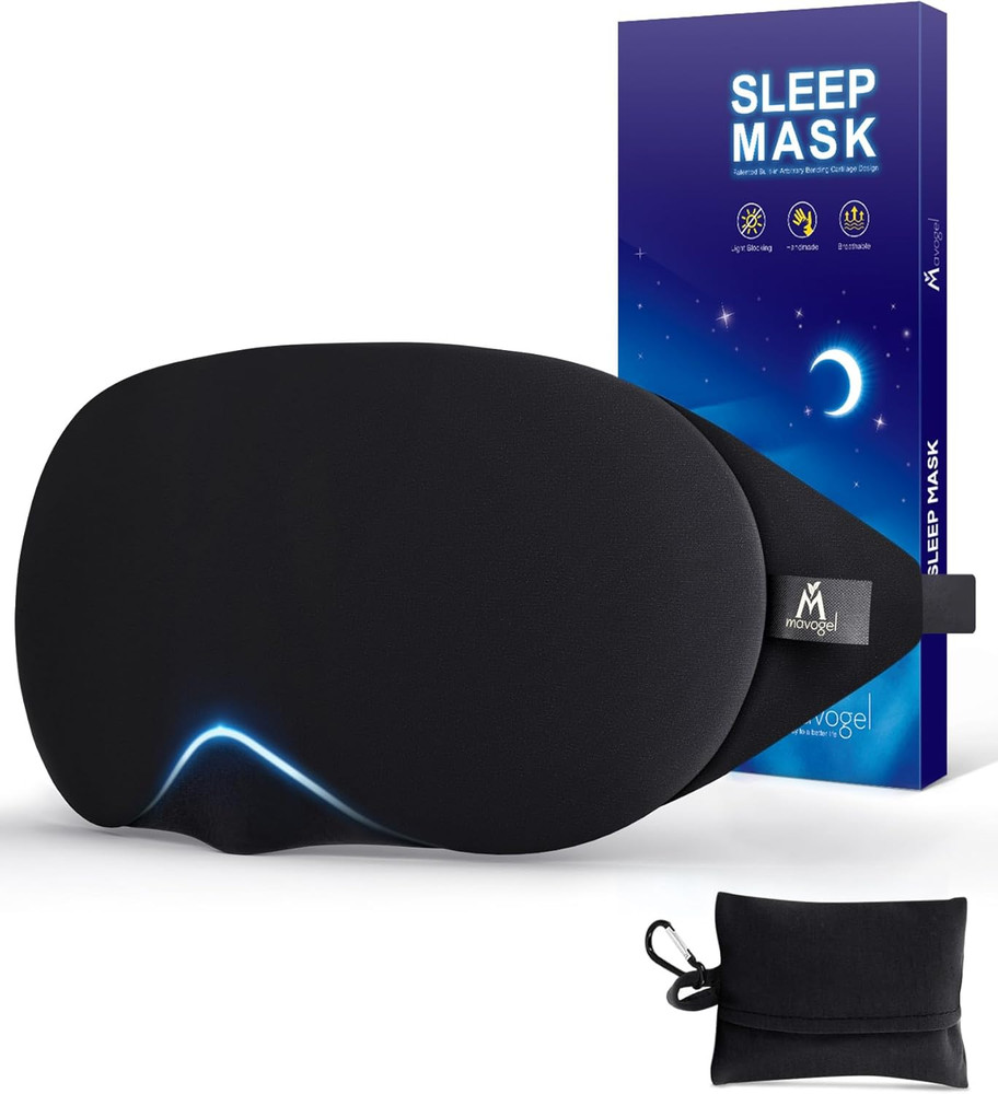 Mavogel Cotton Sleep Eye Mask - Updated Design Light Blocking with Adjustable No