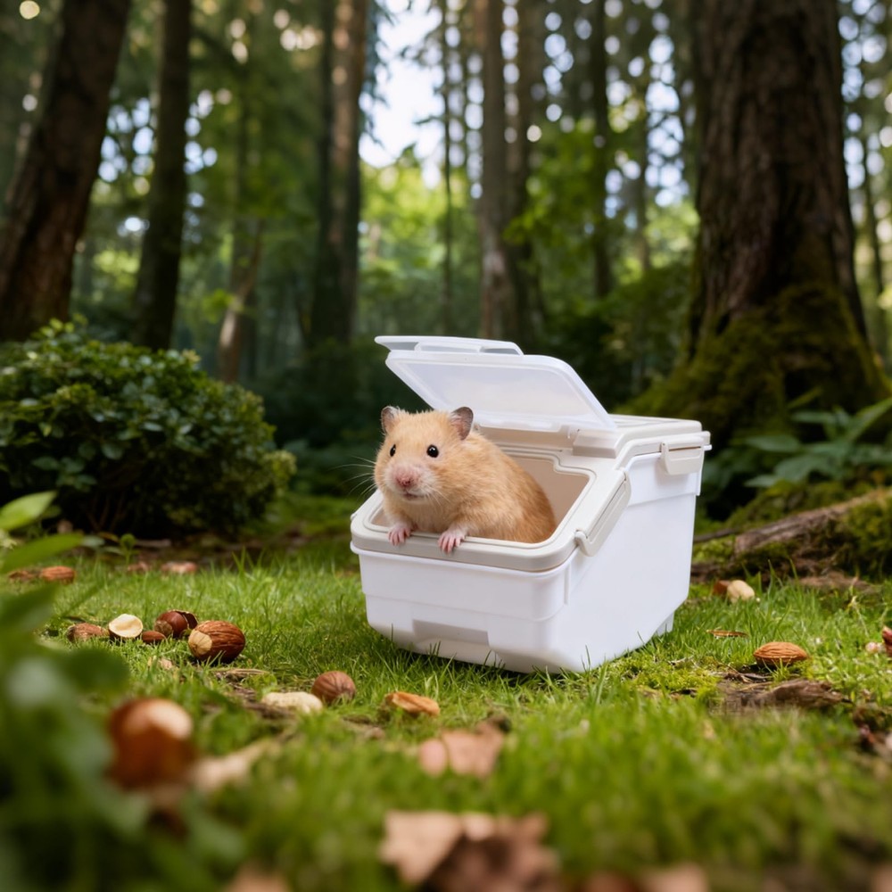 Extra Large Chinchilla Sand Bath Container, 7.4-Inch Hight Dust Bath House wi...