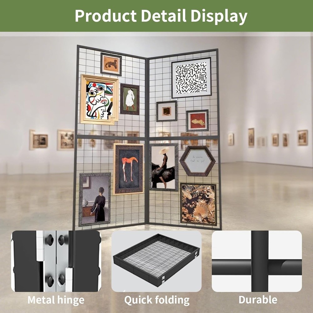 Display Grid Rack 2x5 ft Panel Detachable Stand Craft Art Gridwall Z Unit Tower