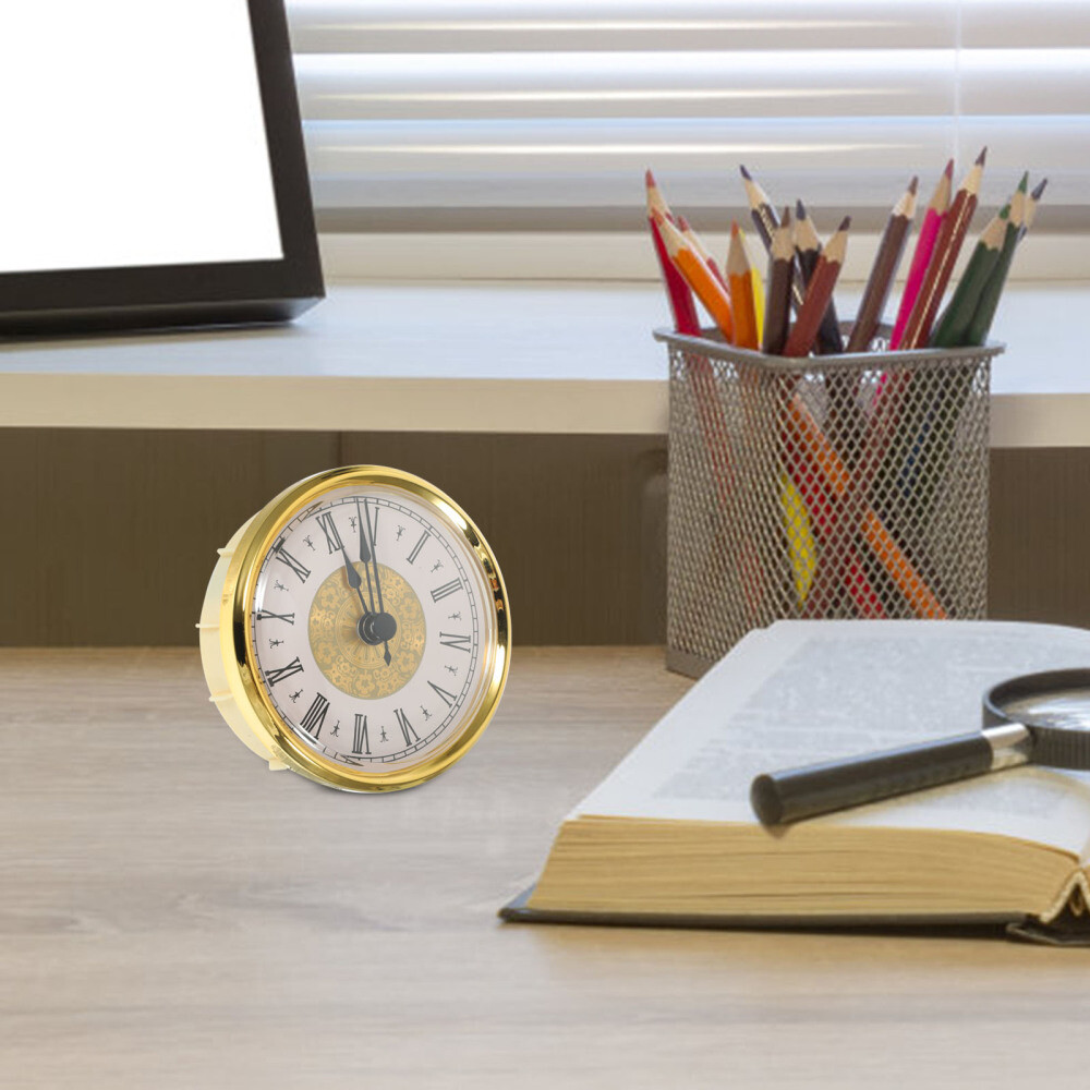 Miniature Clock Mechanism Replacement Insert with Movement Face