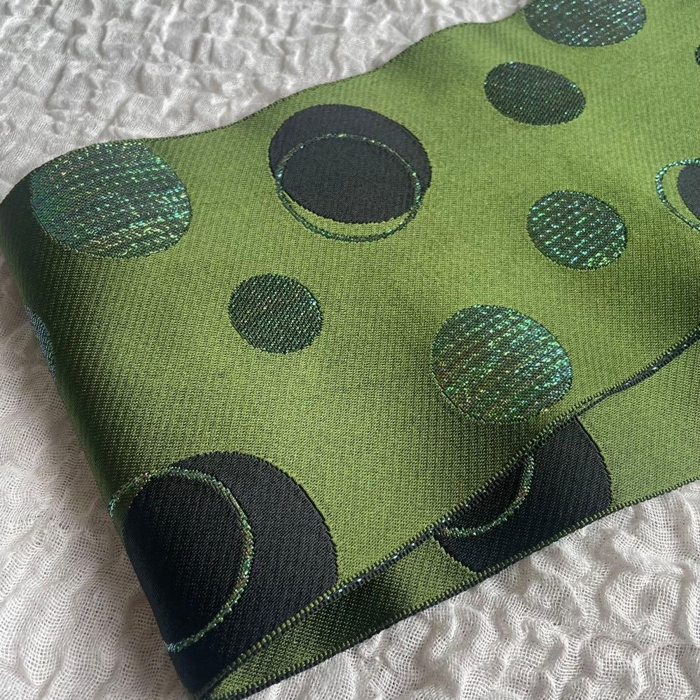 Half width band green dot polka dot bead polarized glitter reversible matcha